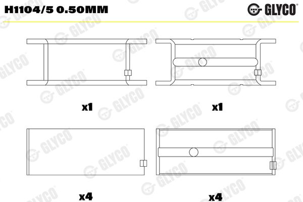 Vevaxellager GLYCO H1104/50.50MM