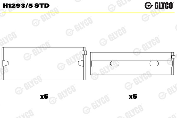 Rolamento da cambota GLYCO H1293/5 STD
