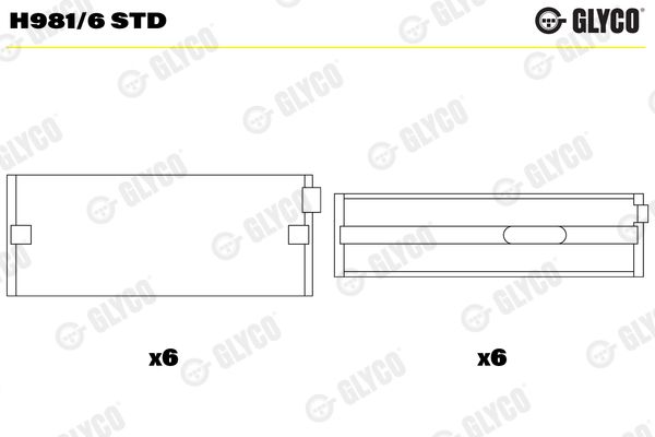Palier de vilebrequin GLYCO H981/6 STD