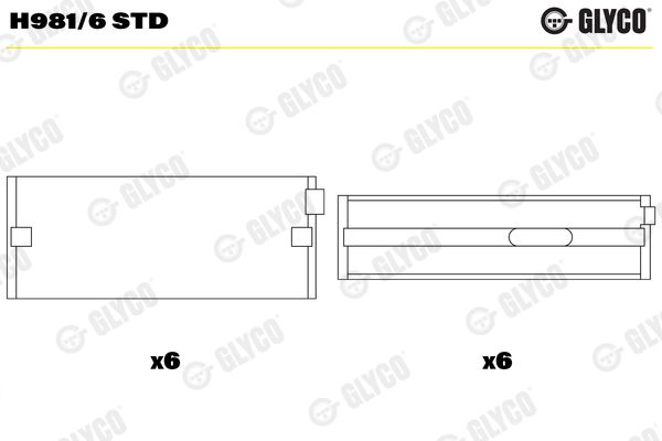 Підшипник колінчатого вала GLYCO H981/6 STD