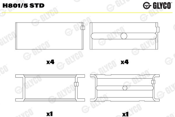 Crankshaft Bearing GLYCO H801/5 STD