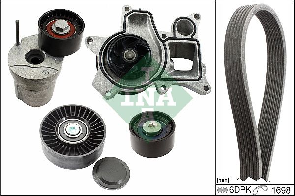 Water Pump + V-Ribbed Belt Kit INA 529036930