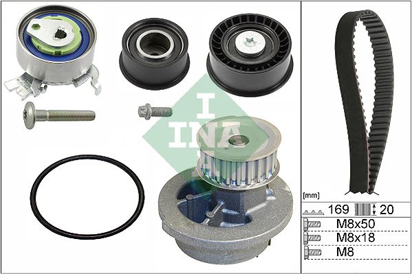Water Pump & Timing Belt Kit INA 530 0078 30