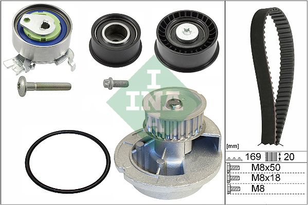 Water Pump & Timing Belt Kit INA 530 0078 31