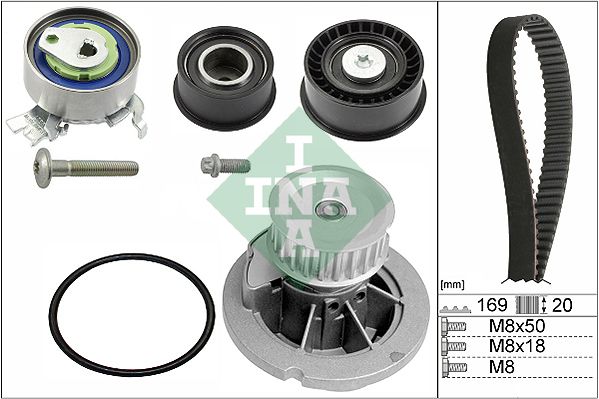 Water Pump & Timing Belt Kit INA 530 0078 32