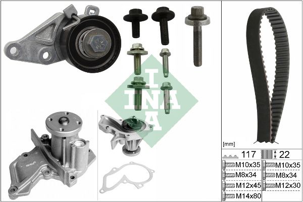 Water Pump & Timing Belt Kit INA 530 0140 30