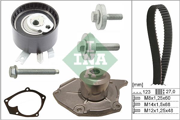 Water Pump & Timing Belt Kit INA 530 0197 31