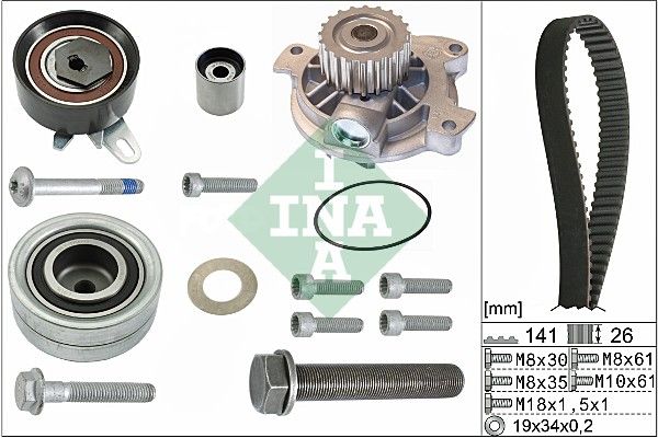 Water Pump & Timing Belt Kit INA 530 0482 30