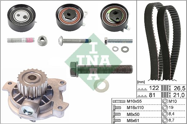 Water Pump & Timing Belt Kit INA 530 0483 30