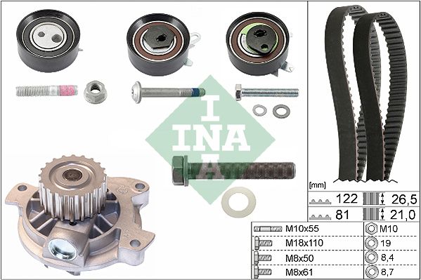 Water Pump & Timing Belt Kit INA 530 0484 30