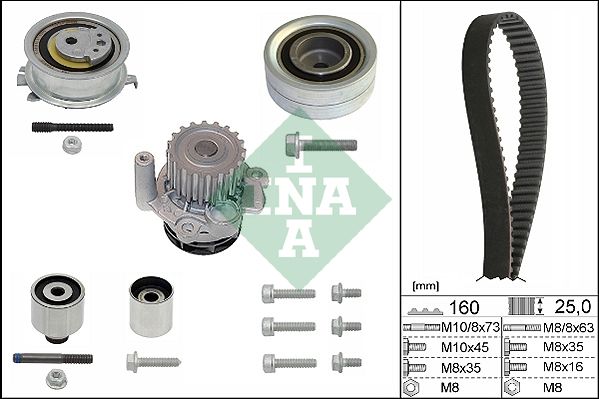 Water Pump & Timing Belt Kit INA 530 0550 32