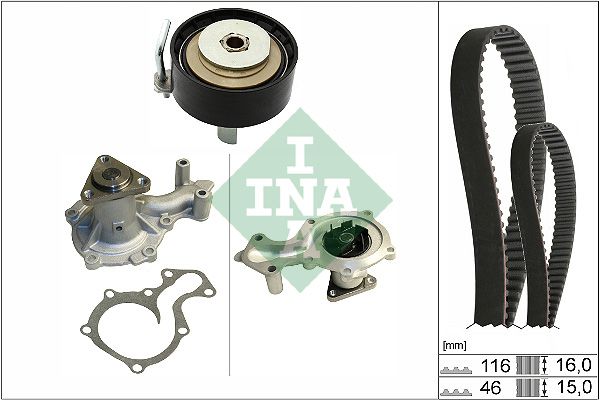 Water Pump & Timing Belt Kit INA 530074530