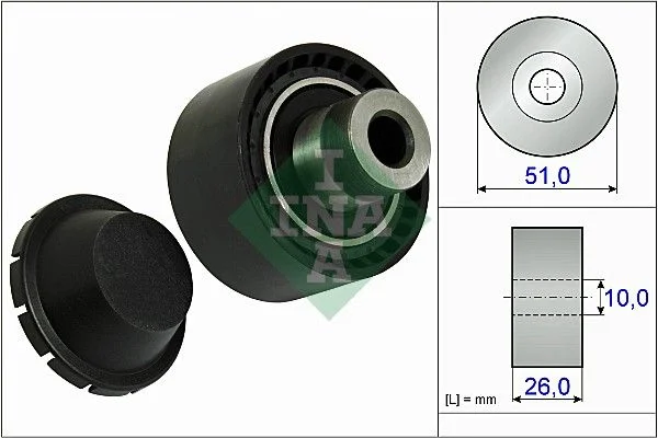 Deflection/Guide Pulley, V-ribbed belt INA 532033410
