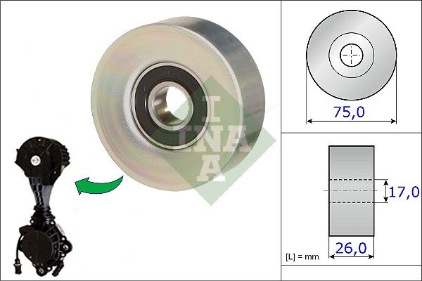 Deflection/Guide Pulley, V-ribbed belt INA 532067610