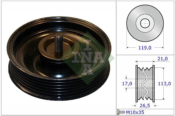 Deflection/Guide Pulley, V-ribbed belt INA 532 0695 10