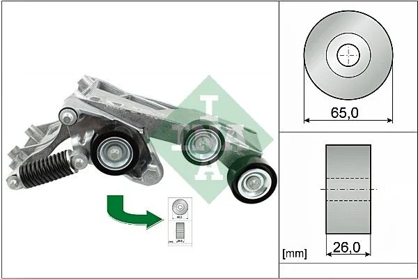 Belt Tensioner, V-ribbed belt INA 534 0446 10