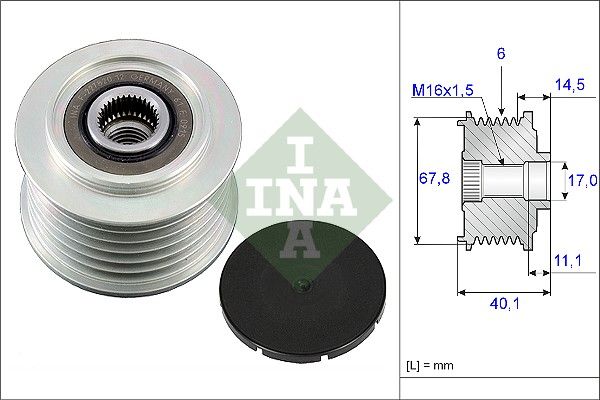 Alternator Freewheel Clutch INA 535 0052 10