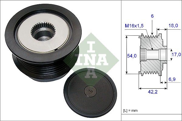 Alternator Freewheel Clutch INA 535018810