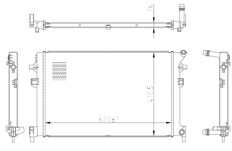 Radiator, engine cooling NRF 50042