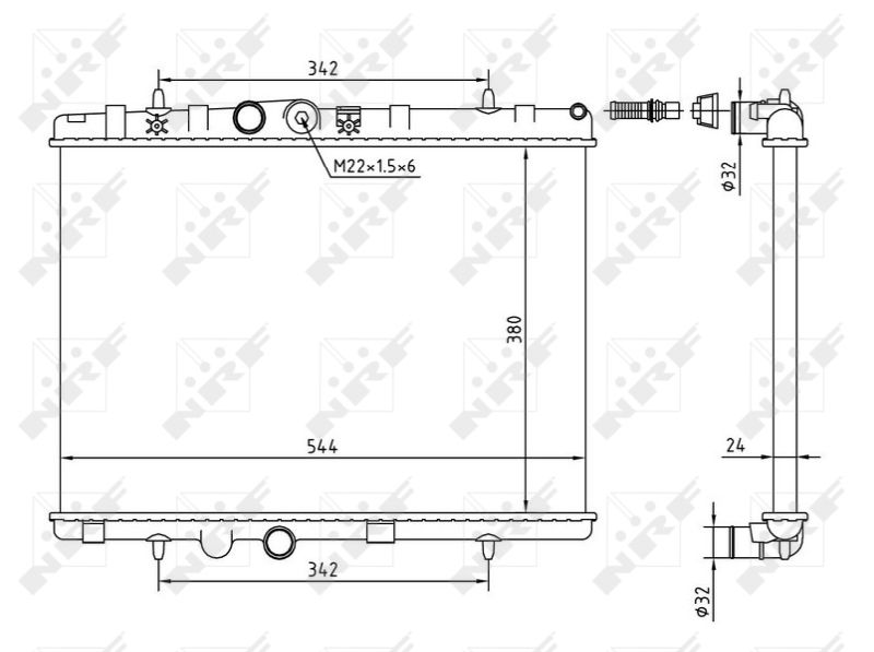 Radiator, engine cooling NRF 58226A