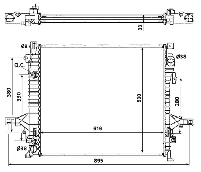 Radiatorius, variklio aušinimas NRF 58356