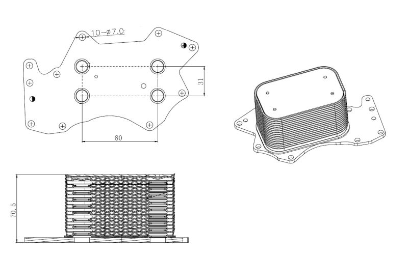 Oil Cooler, engine oil NRF 31816