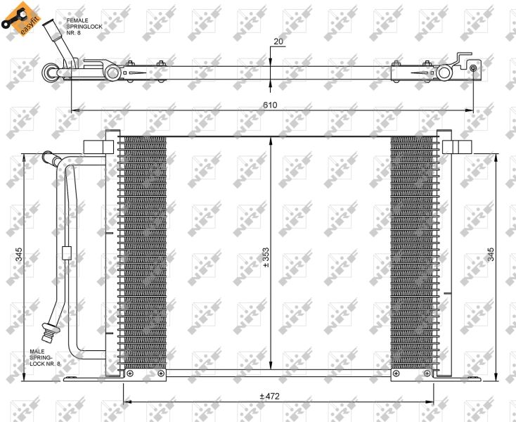 Condenser, air conditioning NRF 35250