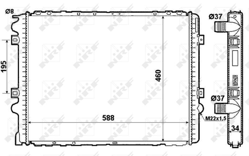 Radiator, engine cooling NRF 509710