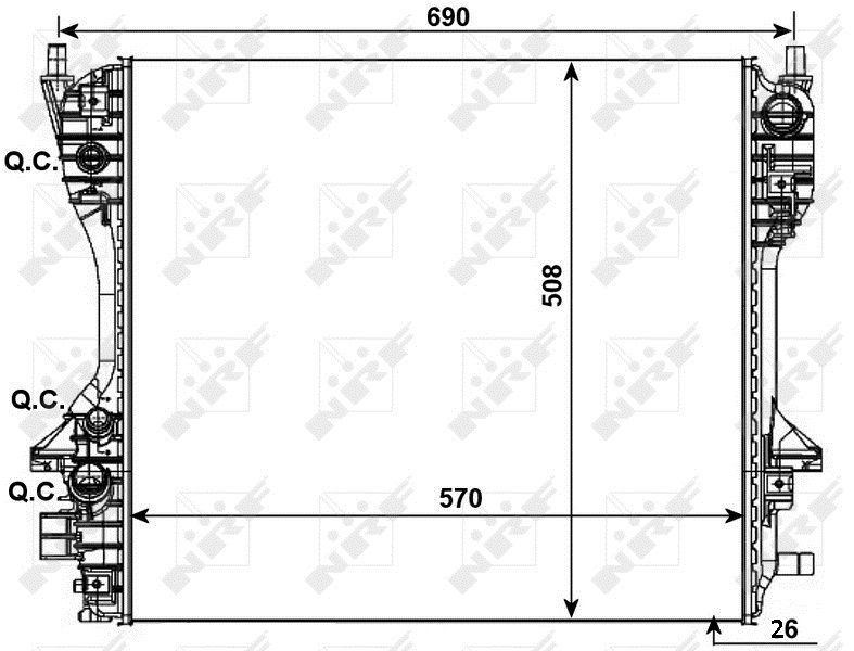 Radiator, engine cooling NRF 53012