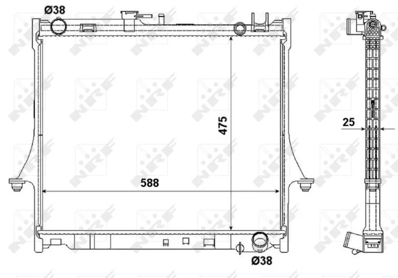 Radiator, engine cooling NRF 53055