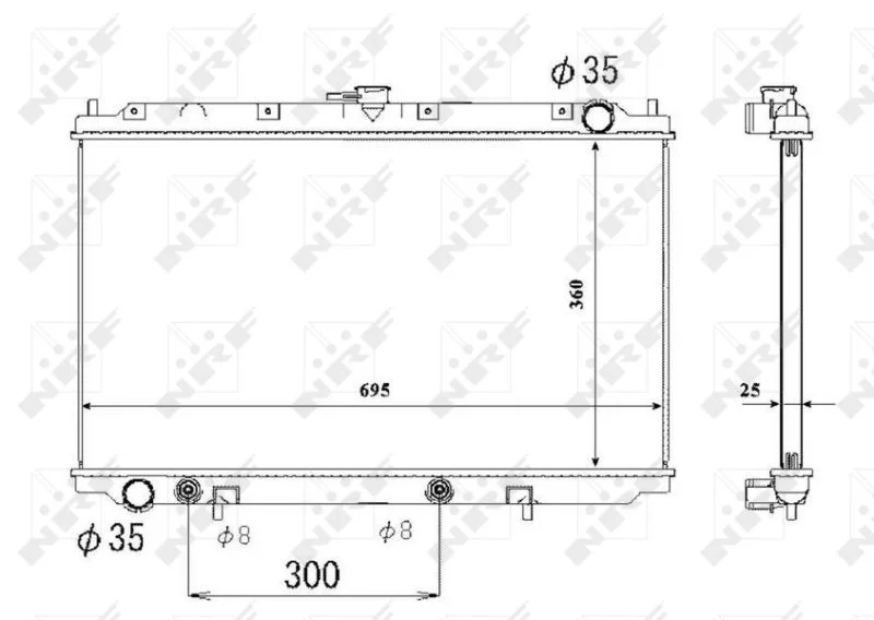 Радіатор, система охолодження двигуна NRF 53695
