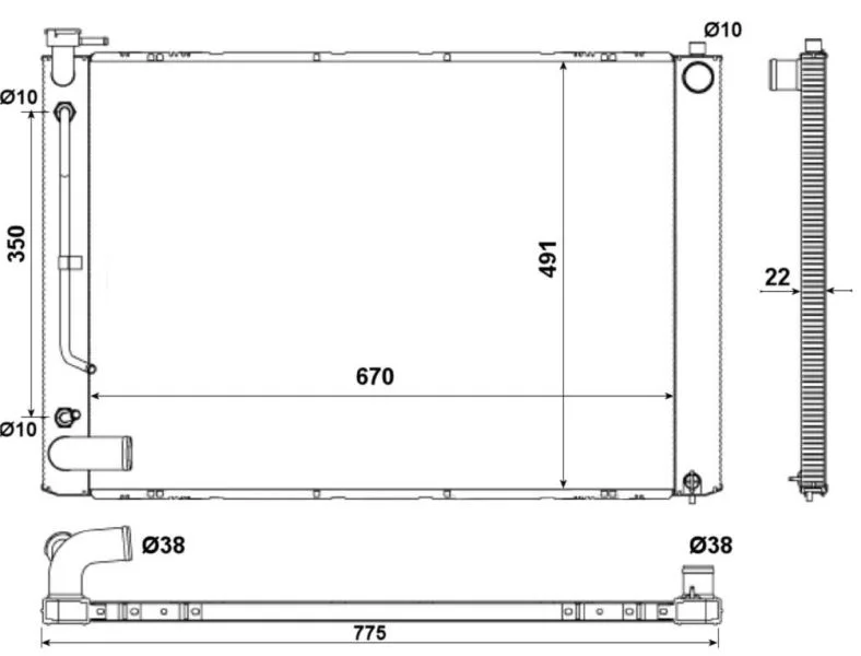 Radiator, engine cooling NRF 53974