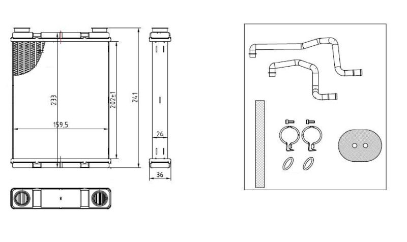 Heat Exchanger, interior heating NRF 54429