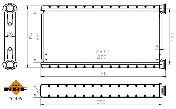 Теплообмінник, система опалення салону NRF 54439