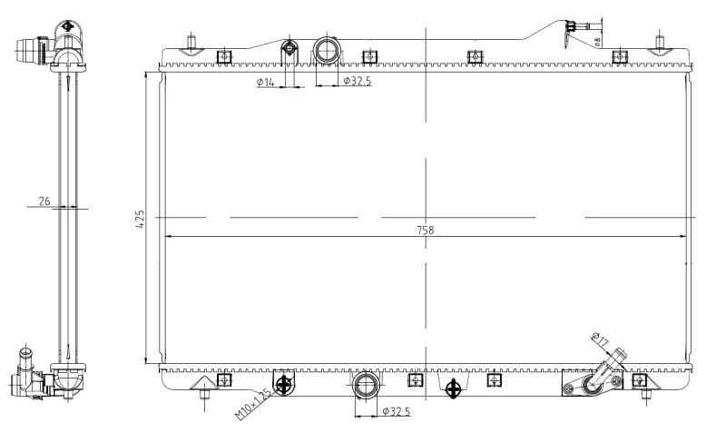Радіатор, система охолодження двигуна NRF 550040