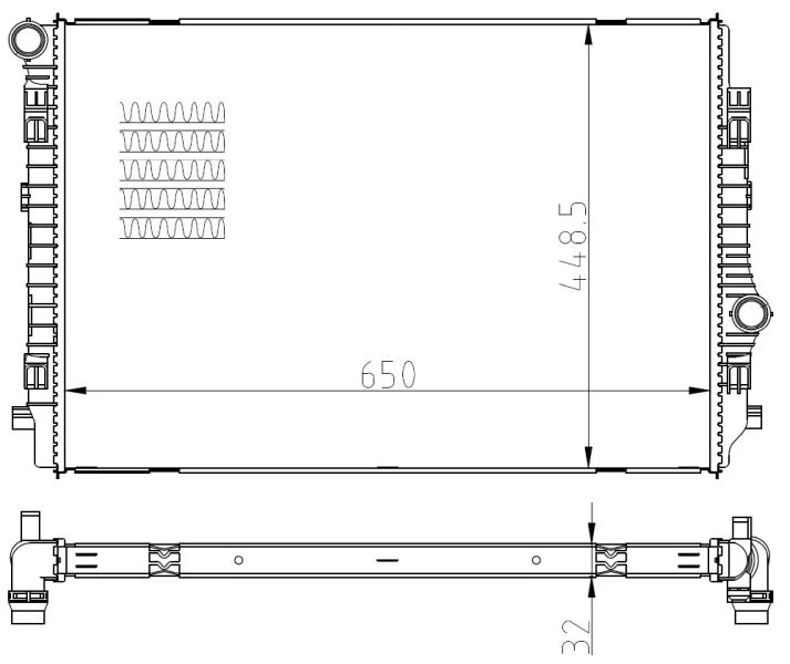 Радіатор, система охолодження двигуна NRF 550081