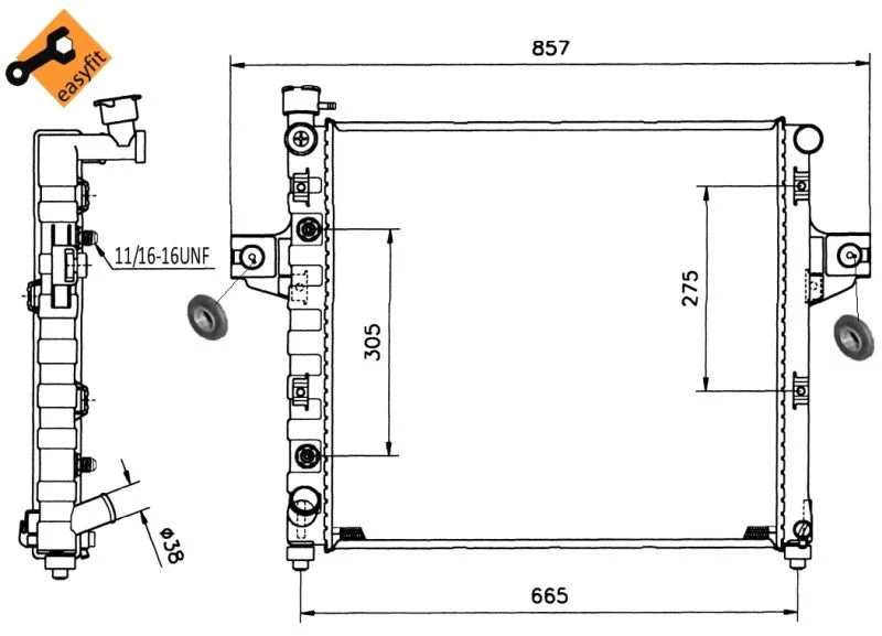 Радіатор, система охолодження двигуна NRF 58112