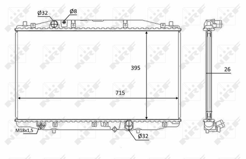 Radiator, engine cooling NRF 58452