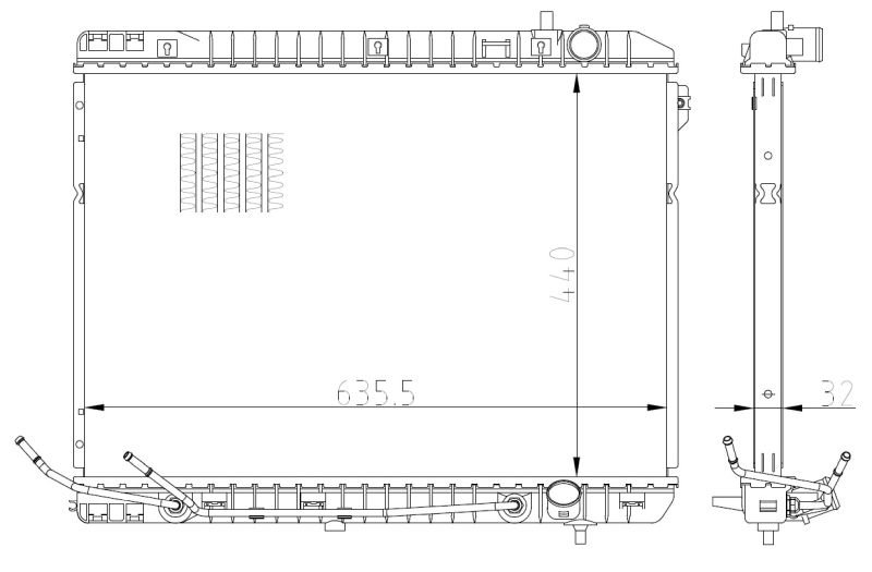 Radiator, engine cooling NRF 59297