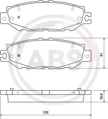 Brake Pad Set, disc brake A.B.S. 36922