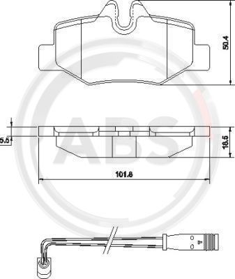 Brake Pad Set, disc brake A.B.S. 37450