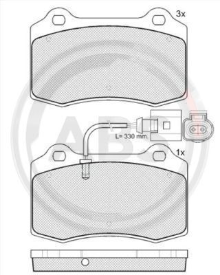 Brake Pad Set, disc brake A.B.S. 38592