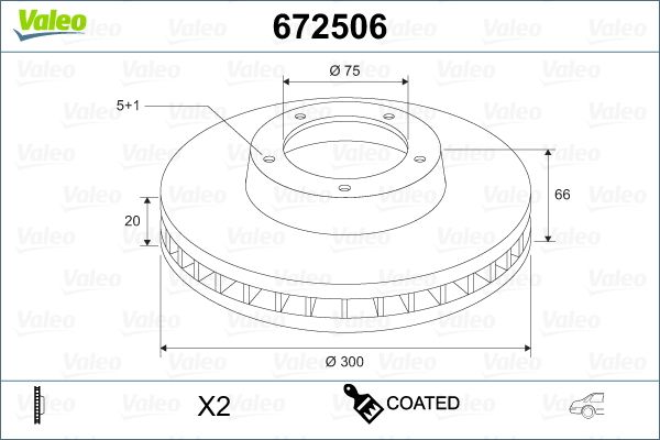 Brake Disc VALEO 672506