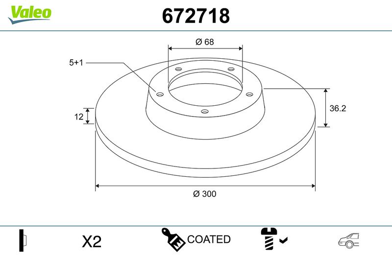 Brake Disc VALEO 672718