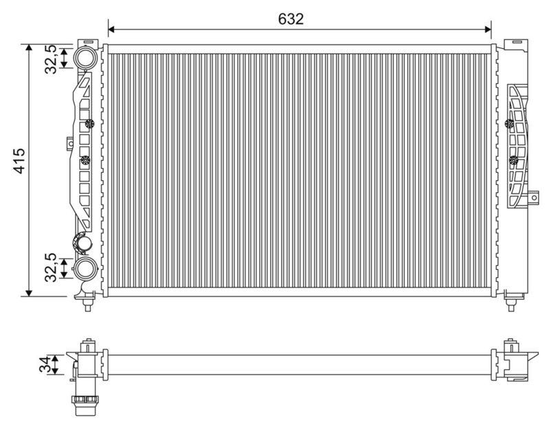 Radiator, engine cooling VALEO 731537