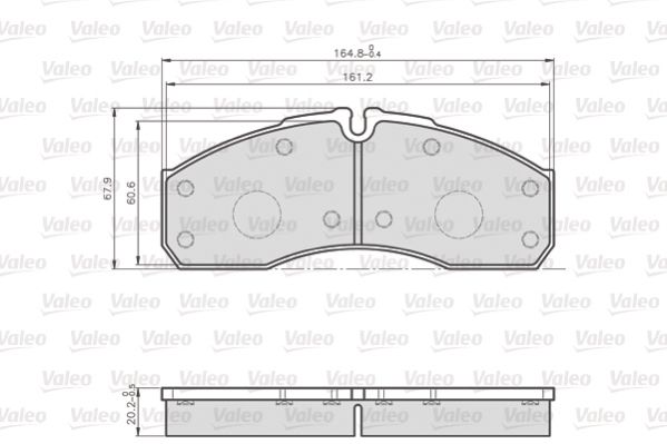 Комплект гальмівних накладок, дискове гальмо VALEO 872160