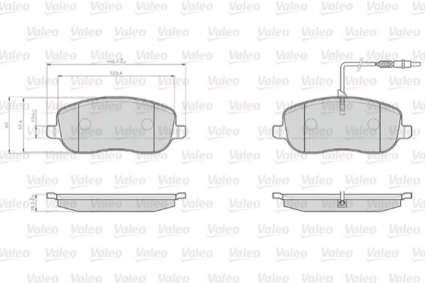 Комплект гальмівних накладок, дискове гальмо VALEO 872261