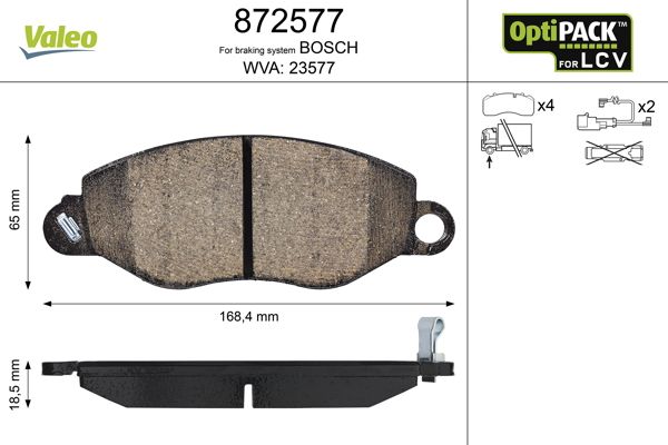 Brake Pad Set, disc brake VALEO 872577