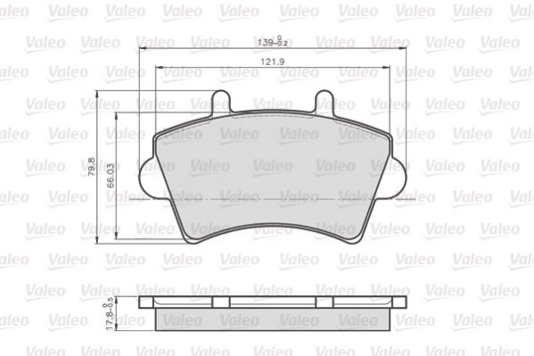 Brake Pad Set, disc brake VALEO 872613