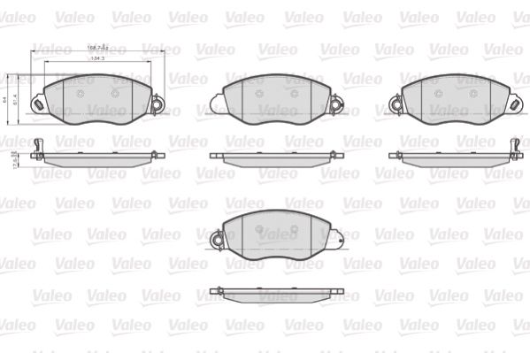 Stabdžių trinkelių rinkinys, diskinis stabdys VALEO 873577